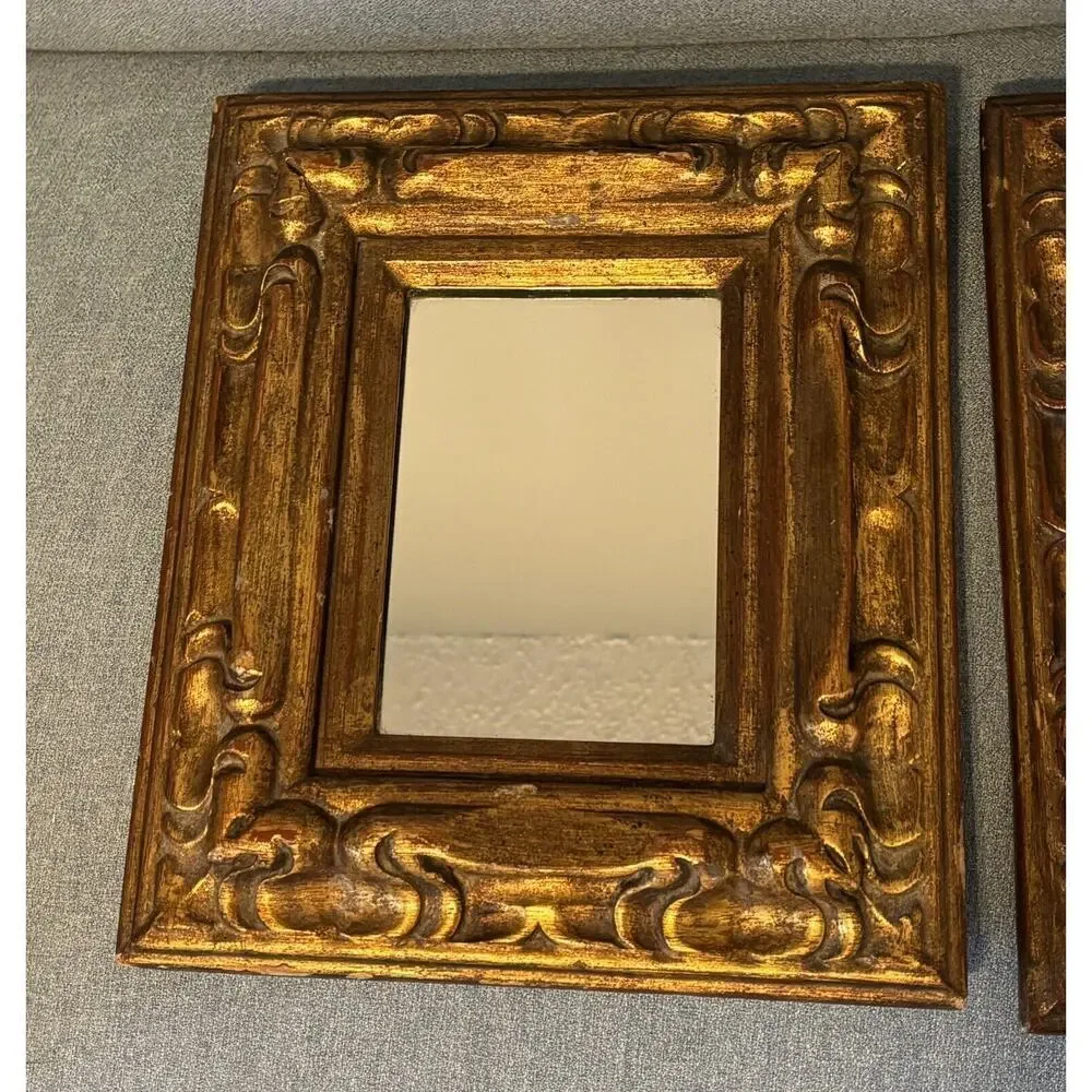 Vintage La Barge Mirrors (2) Wooden 13 X 11 Small Space Home Decor Gallery Wall